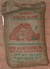 10 lb Burlap sack of Bolita Beans